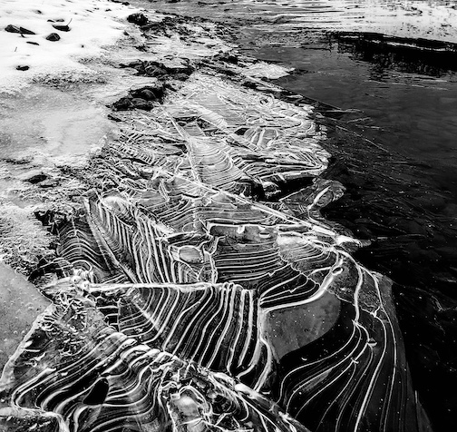 Lake Superior on a winter day. The inspiration for Mary Matthews' quilt, Currents.