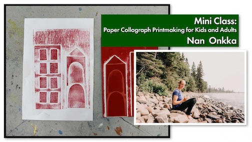 A print-making mini-class for kids and adults set for Friday.