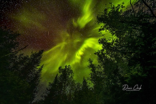 Aurora at Hungry Jack Lake by Dennis Chick.