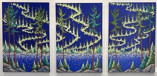 Gitche Gumee Aurora acrylic, by Aaron Kloss is one of his works on display at at the Great Lakes Aquarium in Duluth.