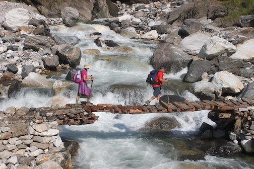 Sifffy and Tor Torkildson are on the move. File photo taken in Tsum Valley, a Tibetan beyul, deep in the Himalaya.
