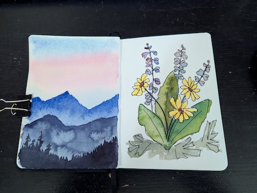 .Watercolor sketches by Bryan Hansel.