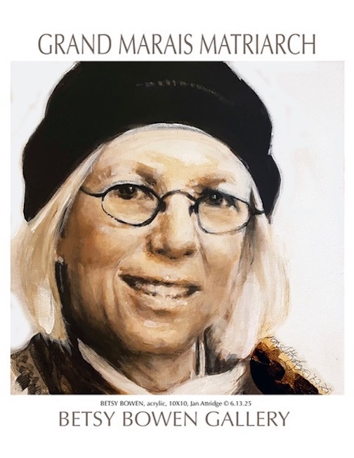 Betsy Bowen, artist, acrylic, by Jan Attridge.
