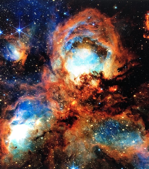 NASA’s James Webb Space Telescope’s near-infrared view of the Cat’s Paw Nebula reveals mini “toe beans.” Massive young stars are carving the gas and dust while their bright starlight is producing a bright nebulous glow. Eventually this turbulent region will quench star formation. Listen to the report here.