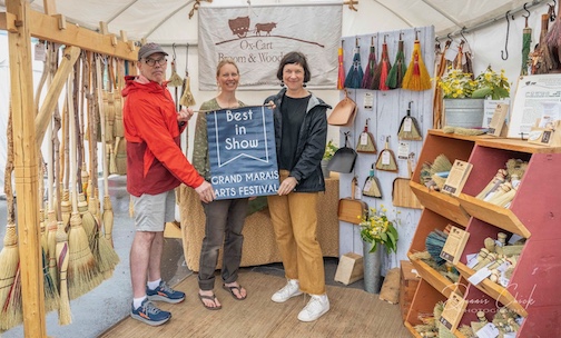 Ox-Cart Brroms andd Woodworks with Marybeth Garmoe, won the Best of Show Award at the Grand Marais Arts Festival.