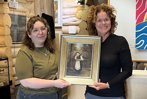 Woman with 'sticks by Anna Johnson donated to Johnson Heritage Post.