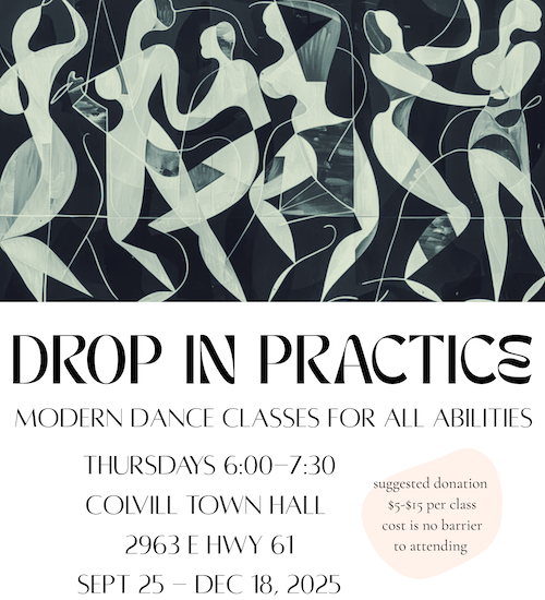 Drop-in Practice starts at the Colvill town hall on Thursday.