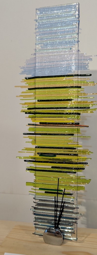Echoes in the Pines 1, glass, by Mary Bebie.
