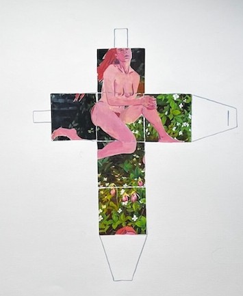 @nd Place: Boreal Box. box collage and gouache on paper, by Wendy Rouse.