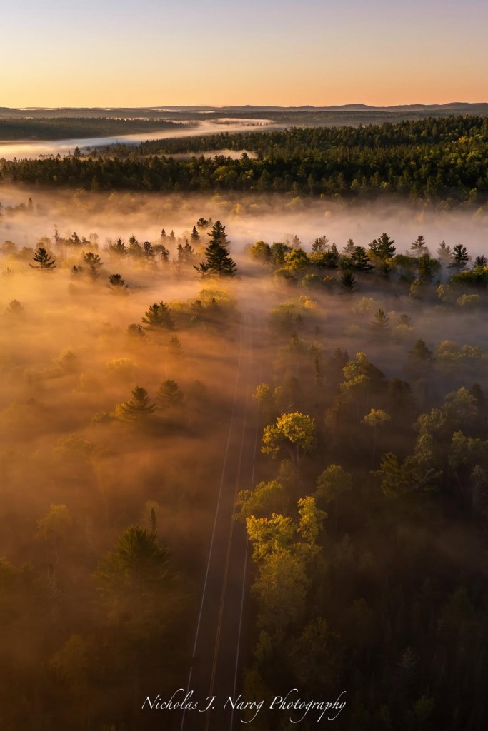 Early morning fog over the Gunflint Trail by Nicolas Narog.