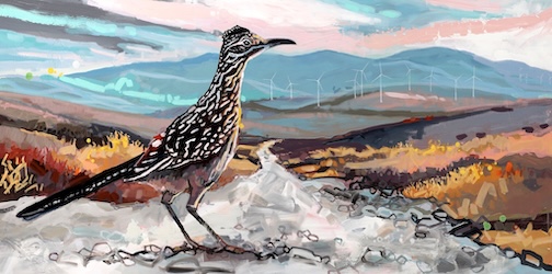 Light Chaser, acrylic, by Adam Swanson.