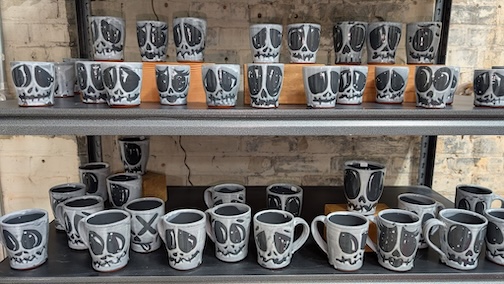 Spooky cups at Duluth Pottery and Tile by Karin Kraemer.