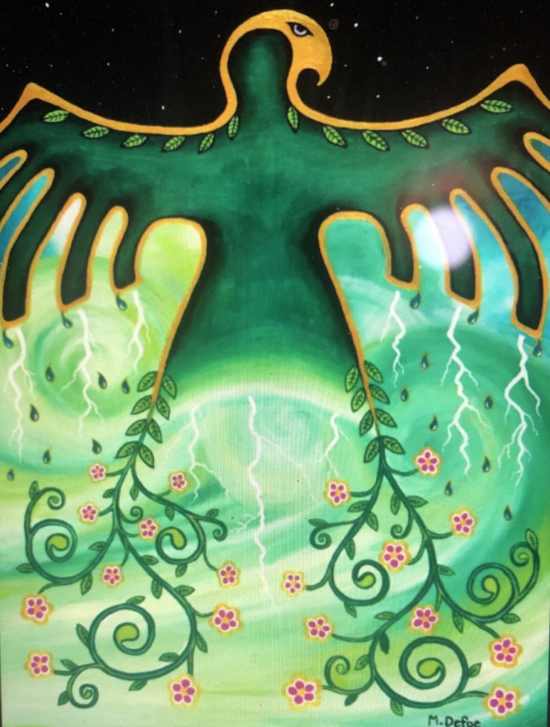 Spring Thunderbird, acrylic, by M Defoe.