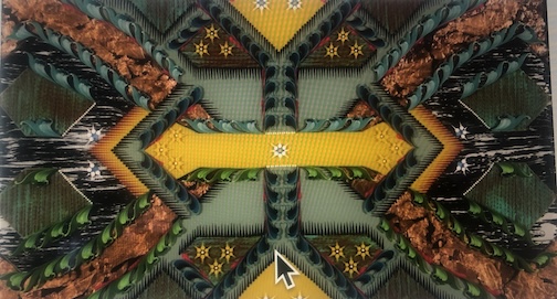 Starflower, acrylic on glass, by Tara Austin.