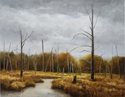 Untitled, by Nelia Harper French, is one of the paintings featured in Days to Remember, currently on view at the Johnson Heritage Post.