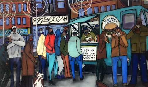 Food Truck, acrylic, by Carolyn Olson.