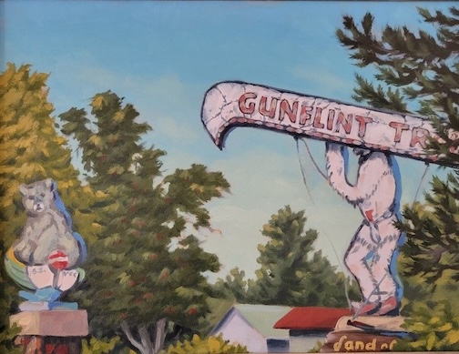Gunflint Trail, oil, by Matt Iania.