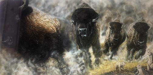 Prairie Thunder II, acrylic, by Wayne Pruse.