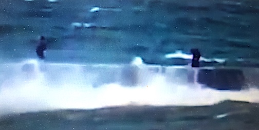 After the wave. Bothos taken from the harbor welcome video.