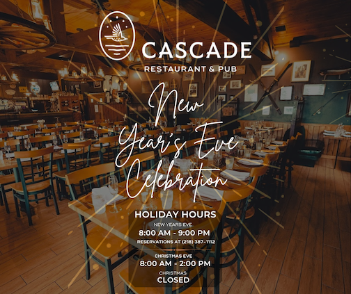 Cascade Restaurant and Pub will celebrate New Year's Dec. 31.