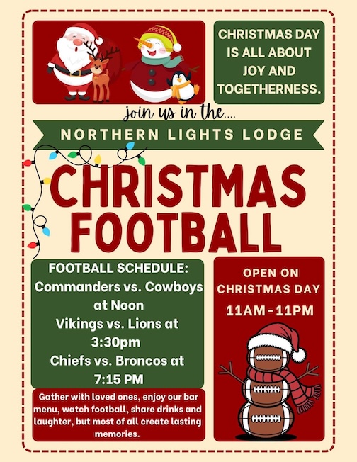 Christmas Fotball at Gunflint Lodge on Thursday.