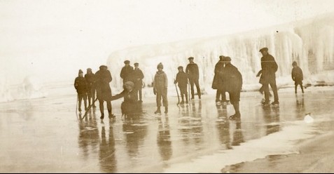 - Ice skaters in Tofte, 1920, courtesy of the CC Historical Society.