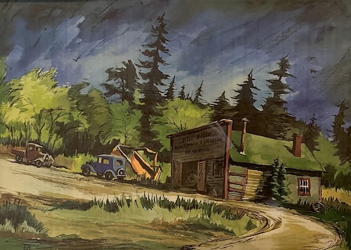 Bill Bally's Backsmith Shop, print of a watercolor by Keith Havens is one of the works on exhibit at the Heritage Post.
