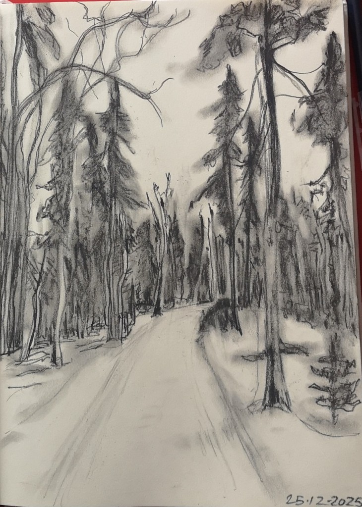 Christmas sketch by Charlotte Durie.