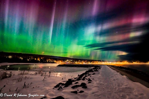 Early morning over Grand Marais by David Johnson.