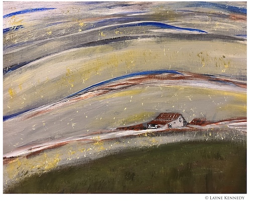 Iceland, acrylic, by Layne Kennedy.