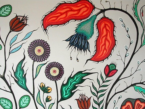 Not One of Us The Same, acrylic, by Christi Belcourt.