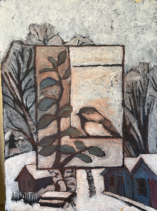 Work in orogress by Bersy Bowen. One of the illustrations for her 2027 calendar, " Believe in the Future."