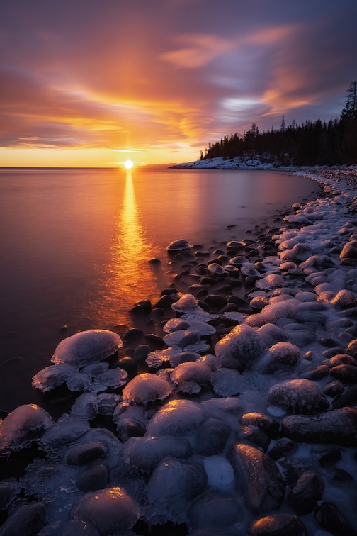 Friday's sunset in Grand Marais by Dave Berthiaume.