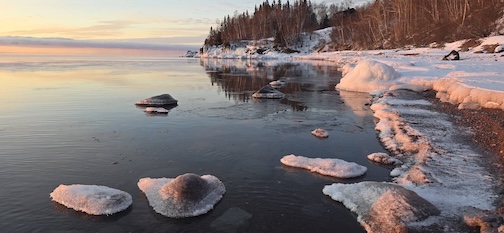 Lake Superior in winter by Julie Lovro Beim.