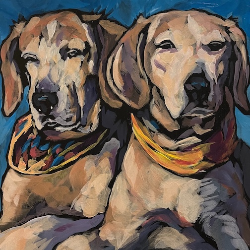 Reba and Grace, acrylic, by Pat Corrigan.