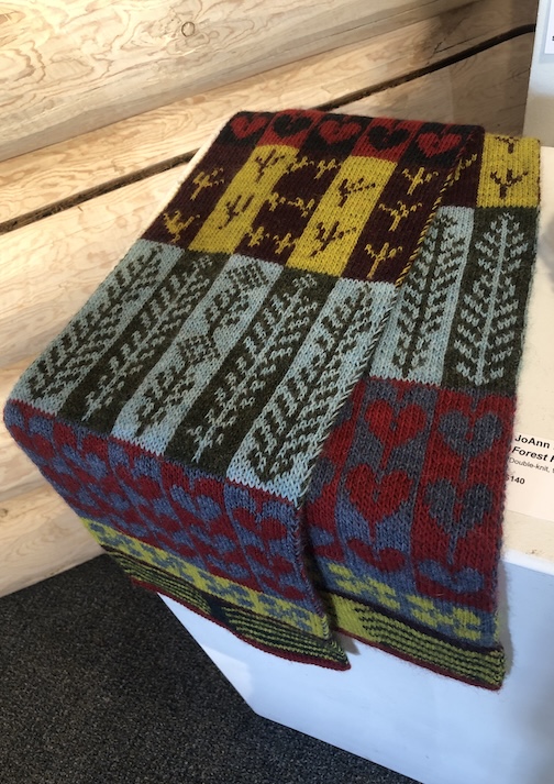 Wool scarf, double iknit, by JoAnn Peters..