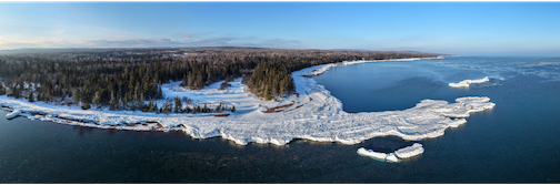 An aerial shot of the land returned to the land returned to Garnd Portage by Travis Novitsky
