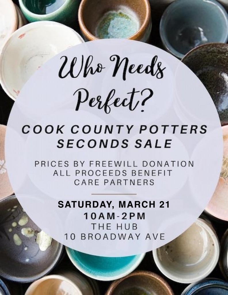 The Cook County Potters will hold a Seconds Sale at the Hub on March 21,a fundraiser for Care Partners.