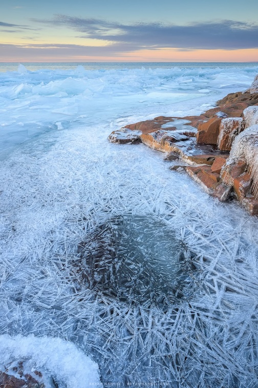 A crazy pattern on Lake Superior by Bryan Hansel.