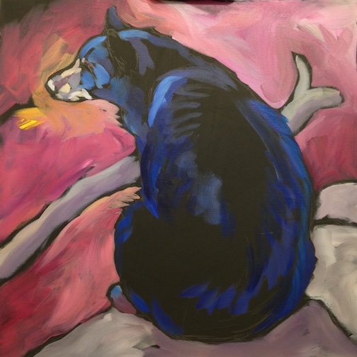 Black bear, acrylic, by Kat Corrigan She is exhibiting Minnesota neighbors at Artistry ArtGalery in Bloomington.