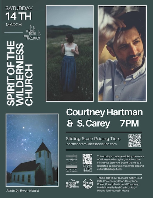 S.Carey and Courtney Harman will be in concert the Wilderness Church n Saturday a 7 pm.
