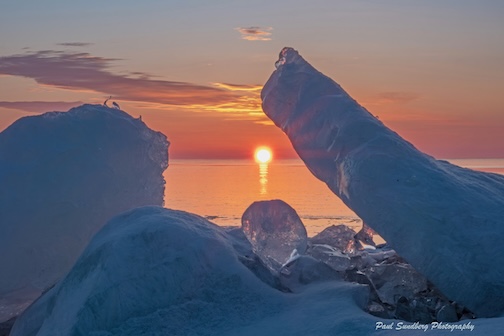 Ice Chunks at sunrise by Paul Sunberg.