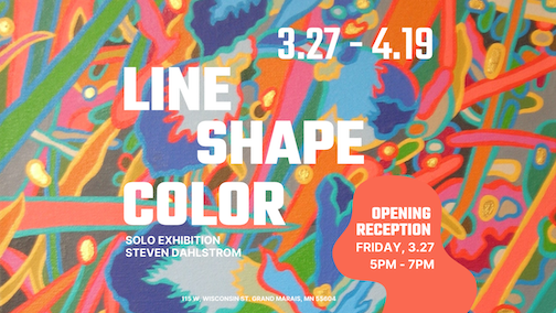 Line, Shape, Color, an exhibit of work by Steven Dahlstrom, opens at the Heritage Post with a reception on Friday.