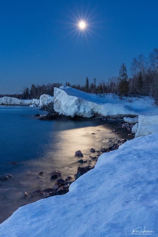Moon Star over Storm-Driven Ice Cliffs, by Ken Harmon.