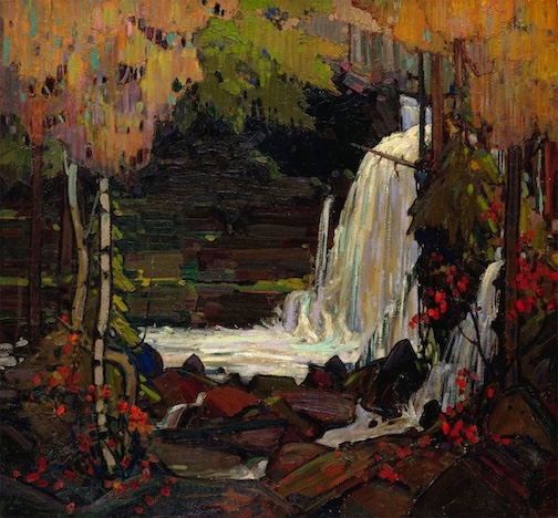 Woodland Waterfall. oil, by Tom Thomson.