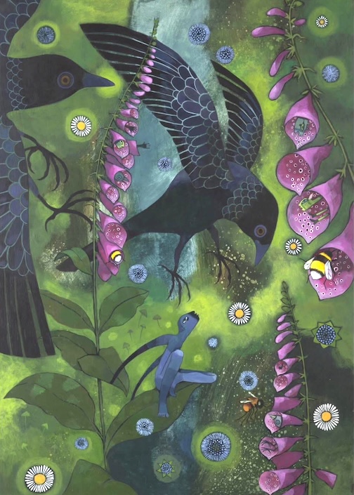 The Crows, acrylic, by Ruth Evans.