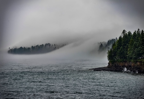 Fog along the shore by Carl Anderson.