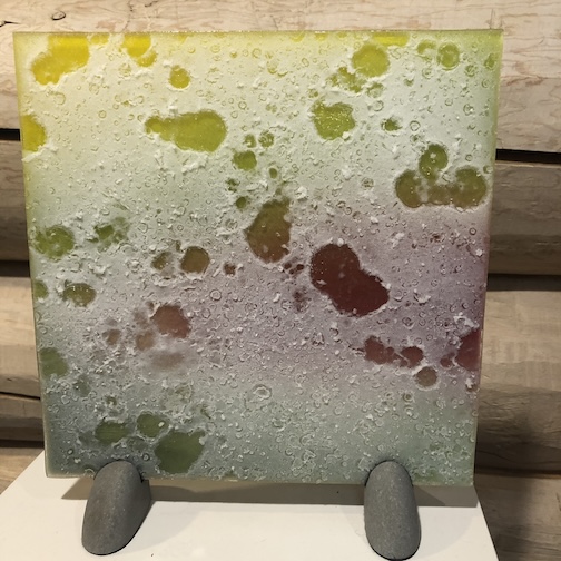 Hidden Beneath, fused glass, by Nancy Seaton.