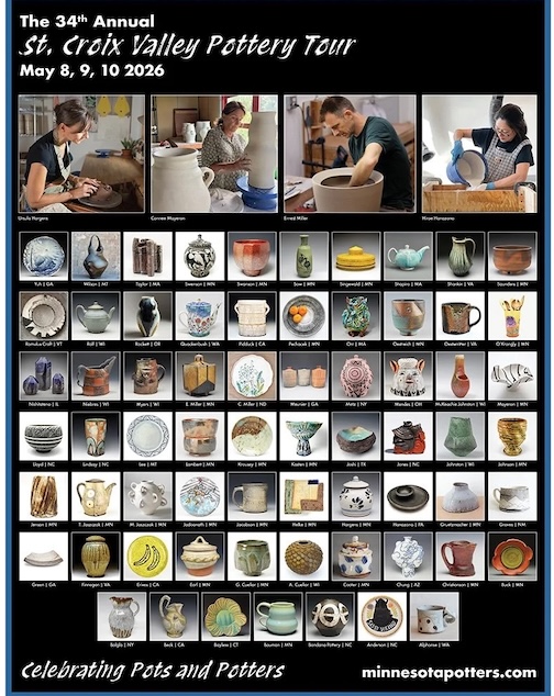The St Croix Valley Pottery tour is this weekend.