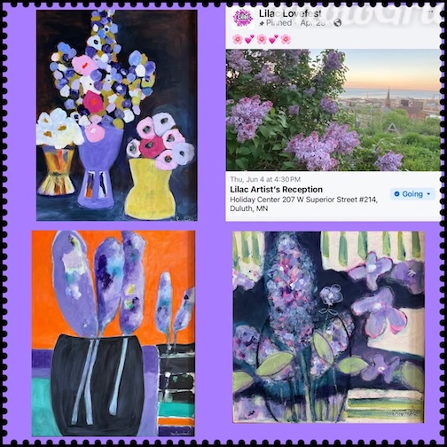 Lilac artists wxhibit opens with a recpetion at the Holiday Center.